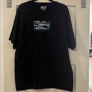 Pelagic Black Tee with Turquoise Logo - Men's Short Sleeve